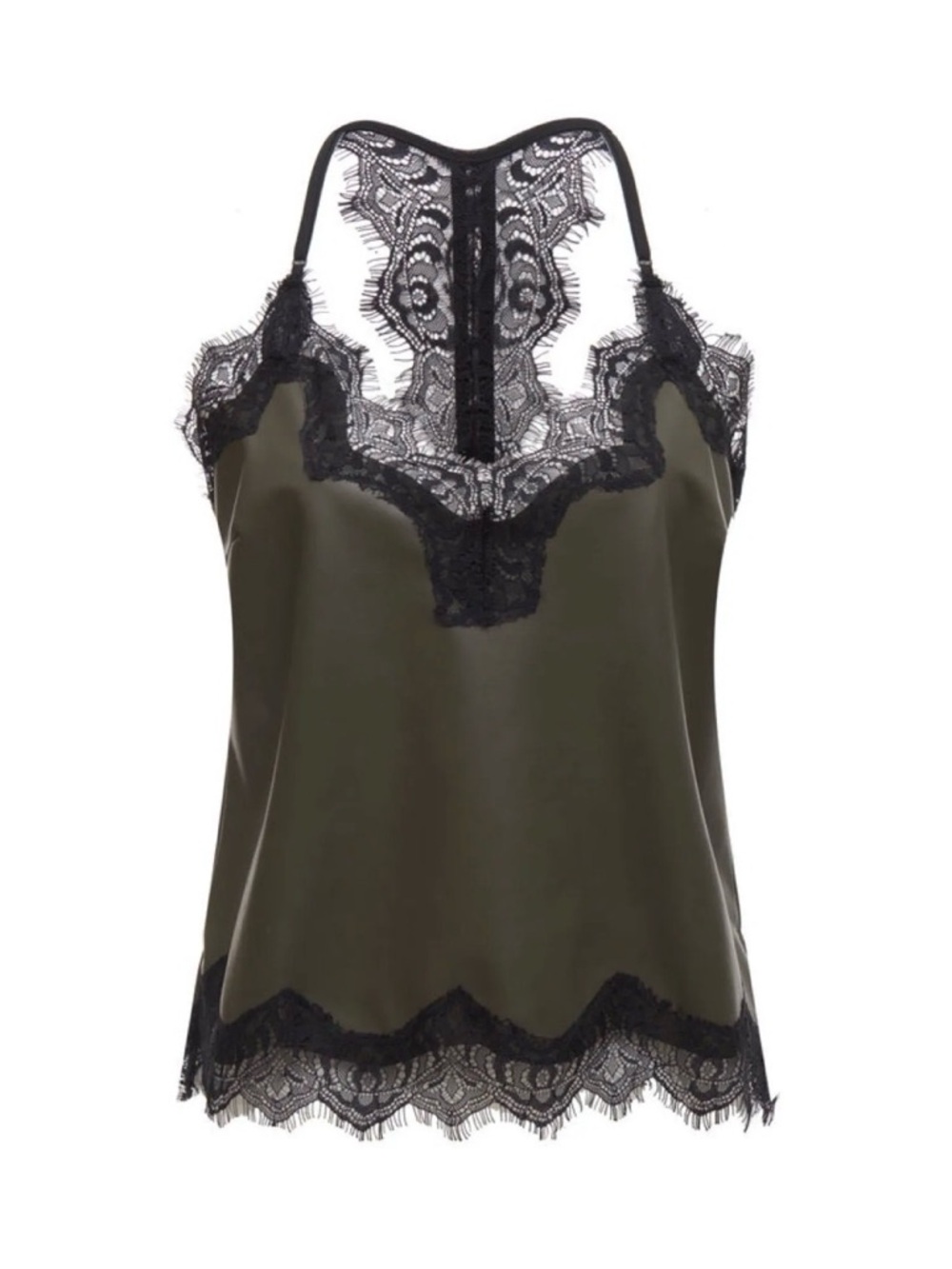 Gold Hawk Racerback Faux Leather Lexi Cami (Moss Green)